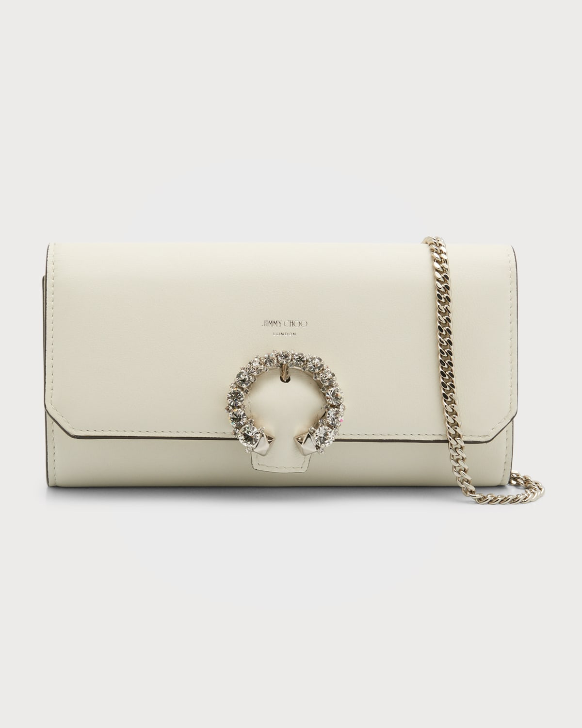 Buckle Lambskin Wallet with Chain | Neiman Marcus