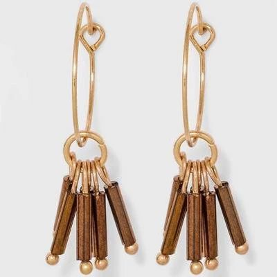 Bugle Bead Cluster Hoop Earrings - Universal Thread™ | Target