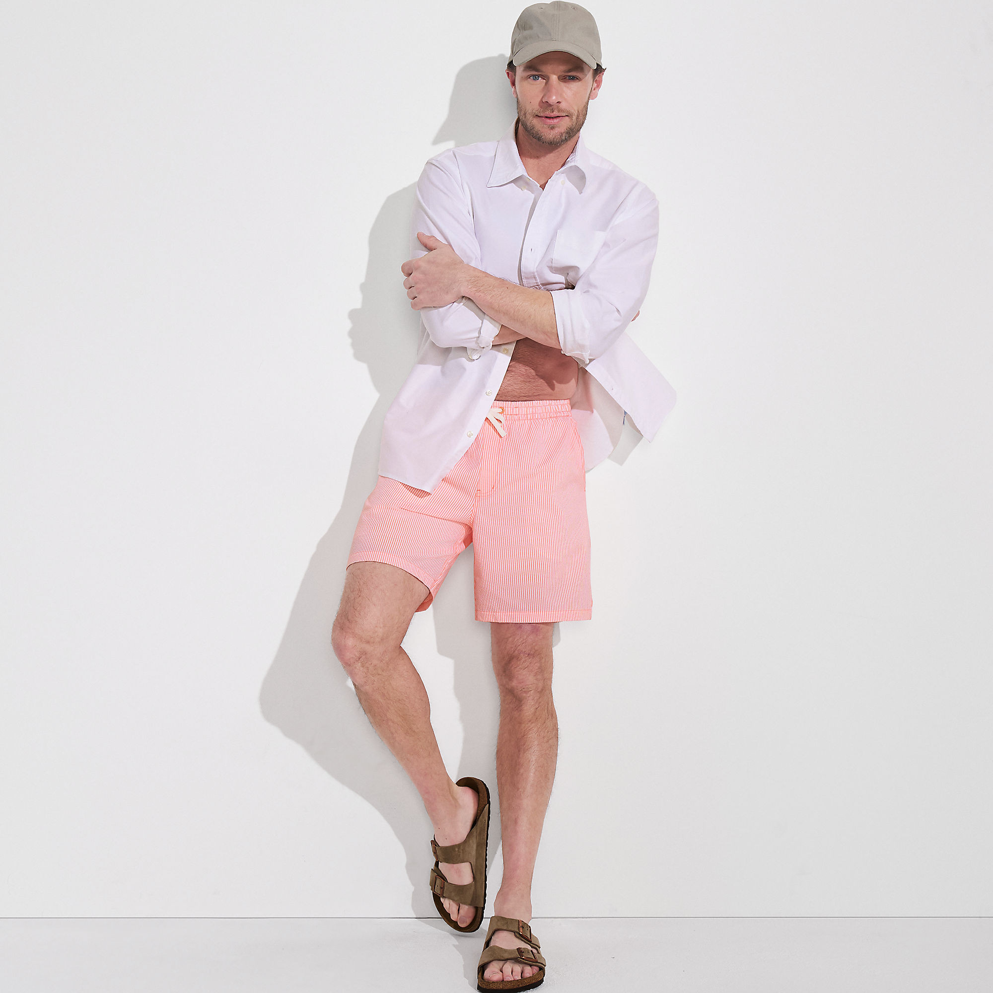 Men's 7" Seersucker Beach to Boardwalk Pull On Shorts | Lands' End (US)