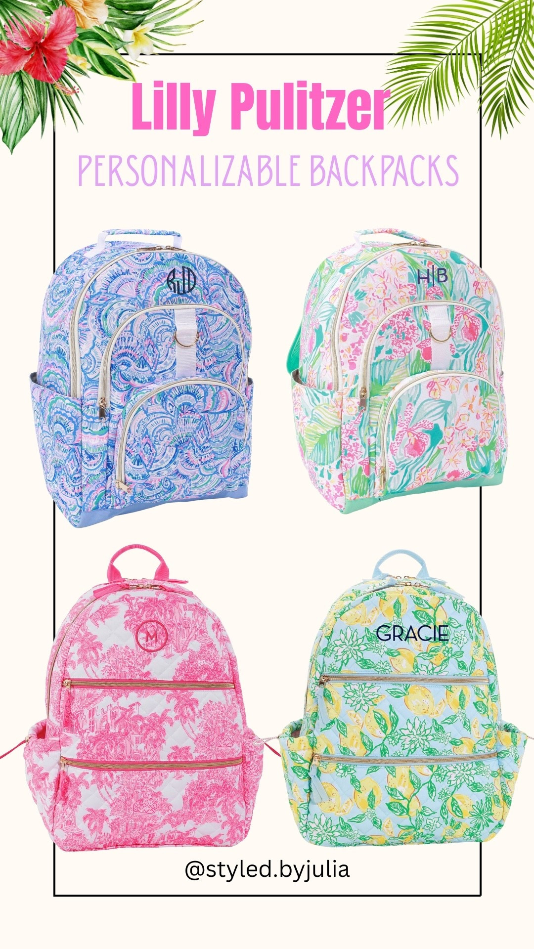 Back to school kids backpacks Lilly Pulitzer backpacks personalizable floral tropical neon pink green 

These super cute backpacks can be personalized with a name or initials 😍

#LTKKids #LTKFindsUnder100 #LTKTravel