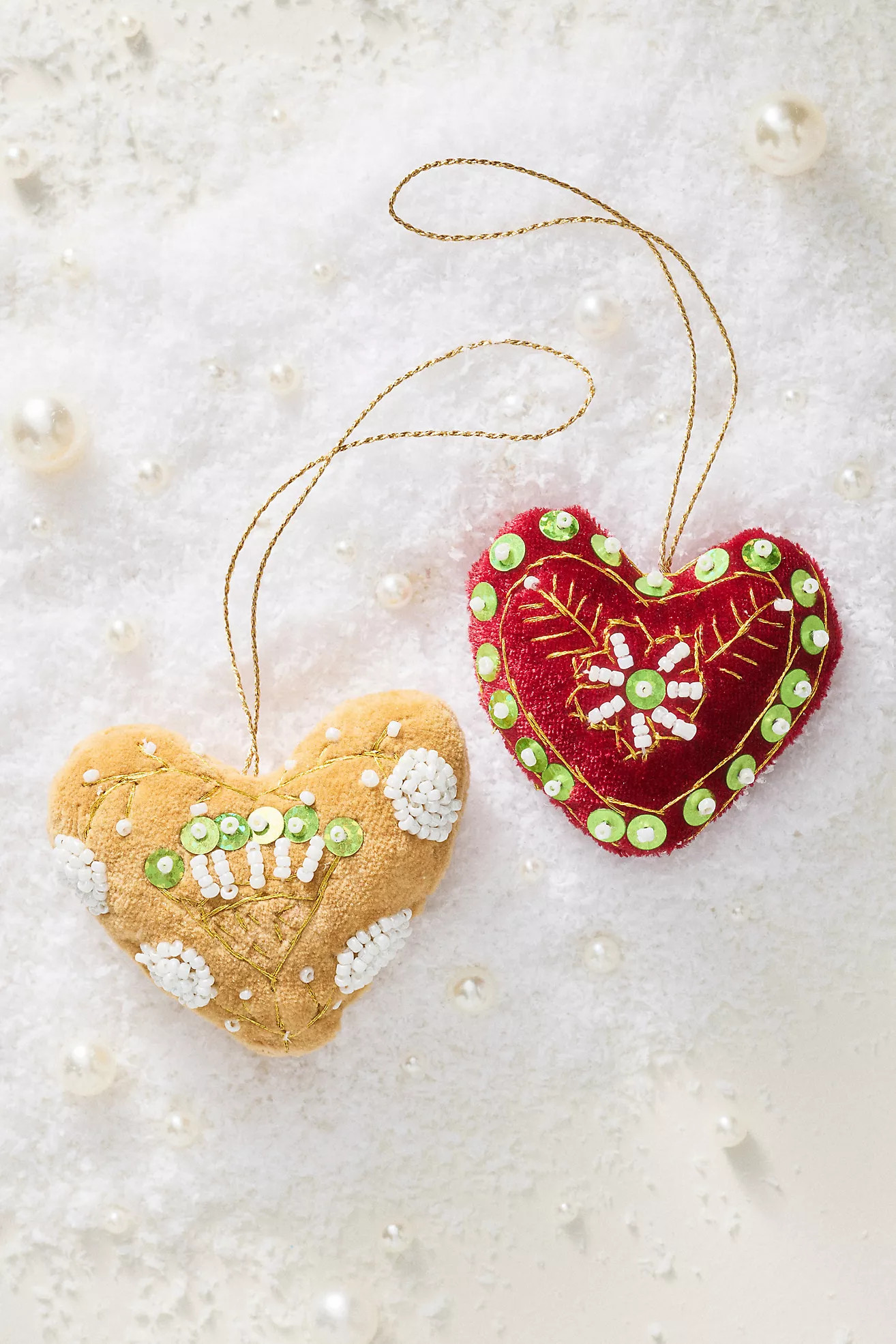 Beaded Velvet Heart Ornament | Anthropologie (US)