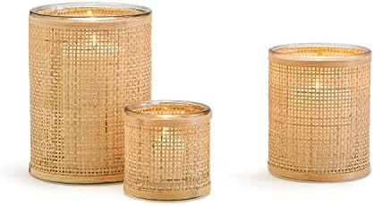Amazon.com: Two's Company Set of 3 Weaved Rattan Wrapped Cachepot Incl 3 Sizes : Home & Kitchen | Amazon (US)
