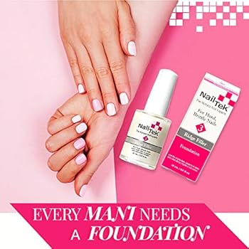 Nail Tek Foundation 3, Ridge Filling Strengthening Base Coat for Hard and Brittle Nails, 0.5 oz, ... | Amazon (US)