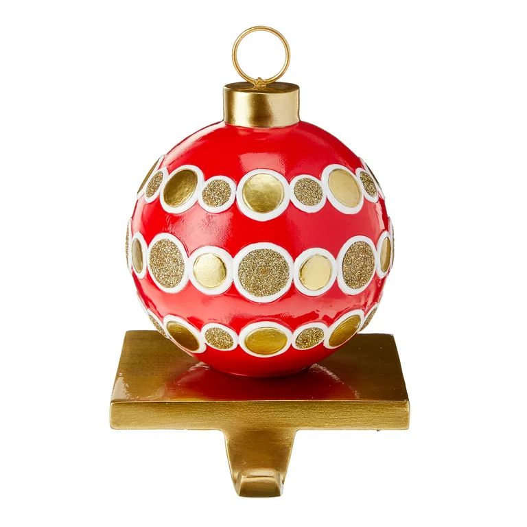 Packed Party Red and Gold Ornament Stocking Holder, 6.7" | Walmart (US)