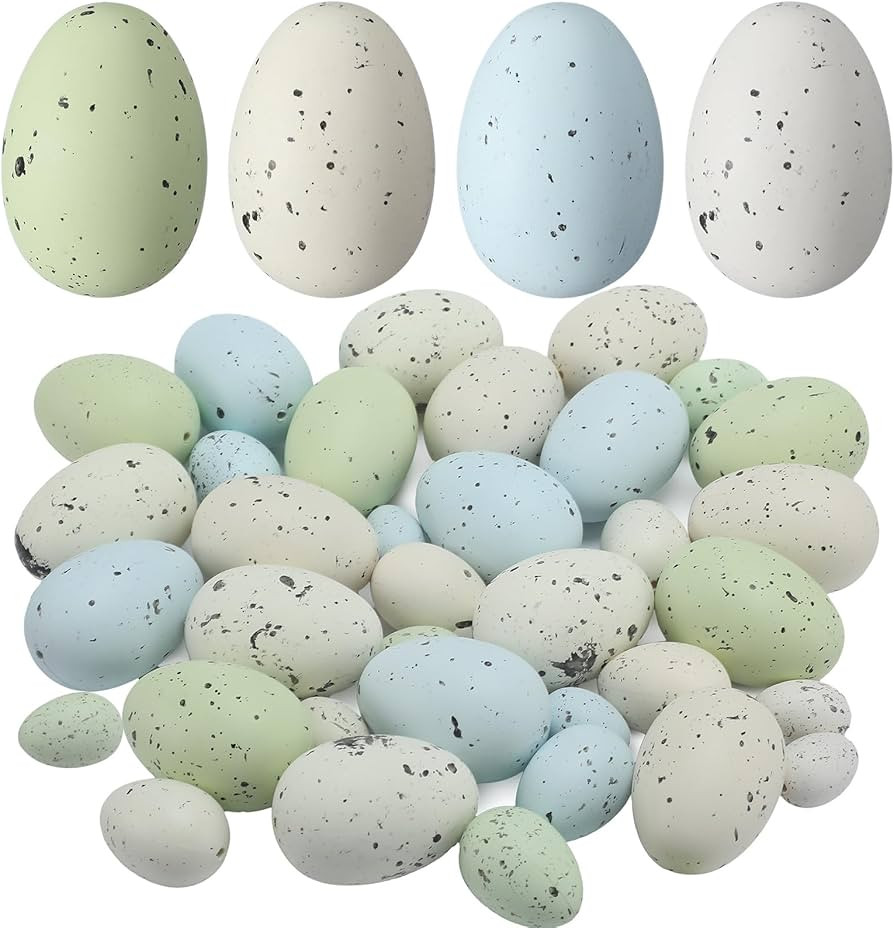 Soulchen 36 Pcs Artificial Bird Eggs Easter Pastel Speckled Eggs Colored Faux Egg for Easter Spri... | Amazon (US)