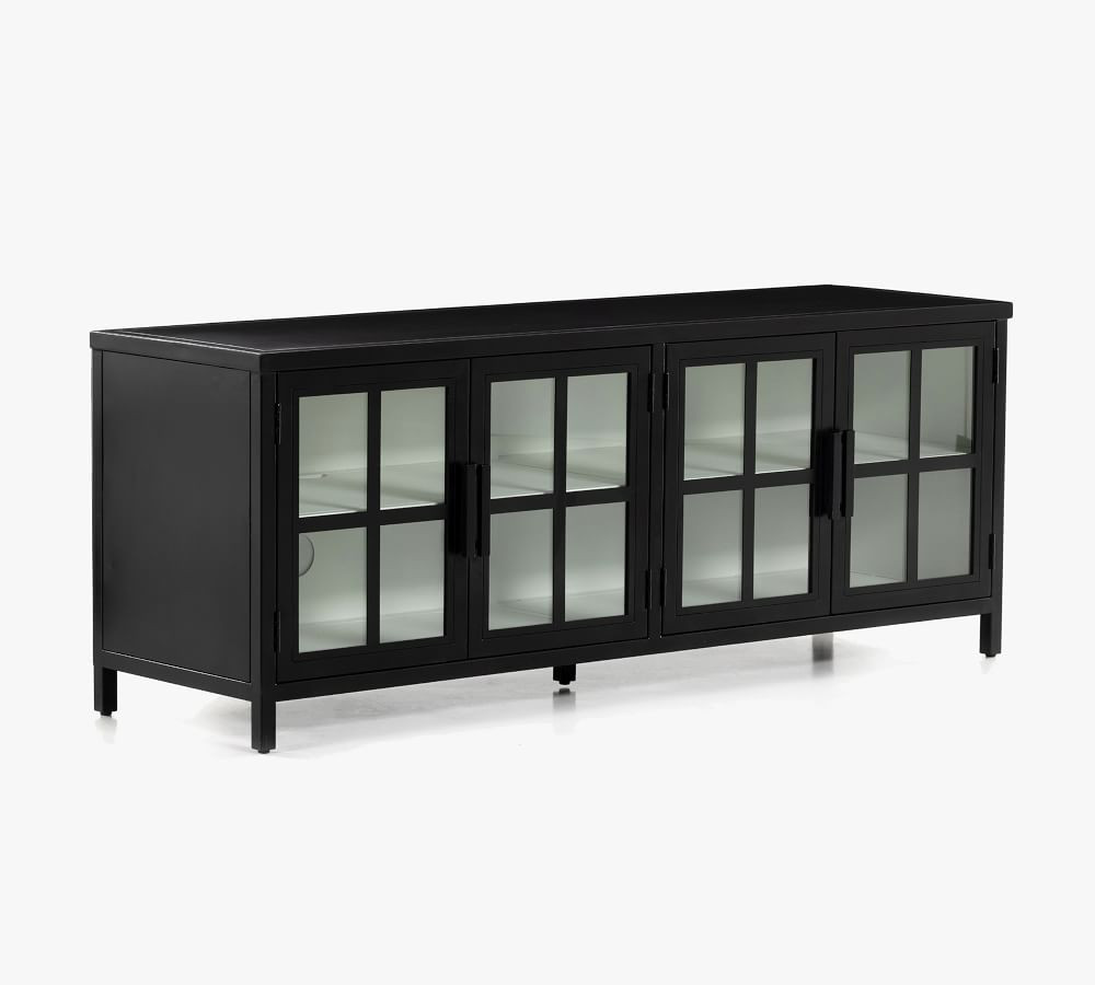 Maverick Media Console with Glass Cabinets | Pottery Barn (US)