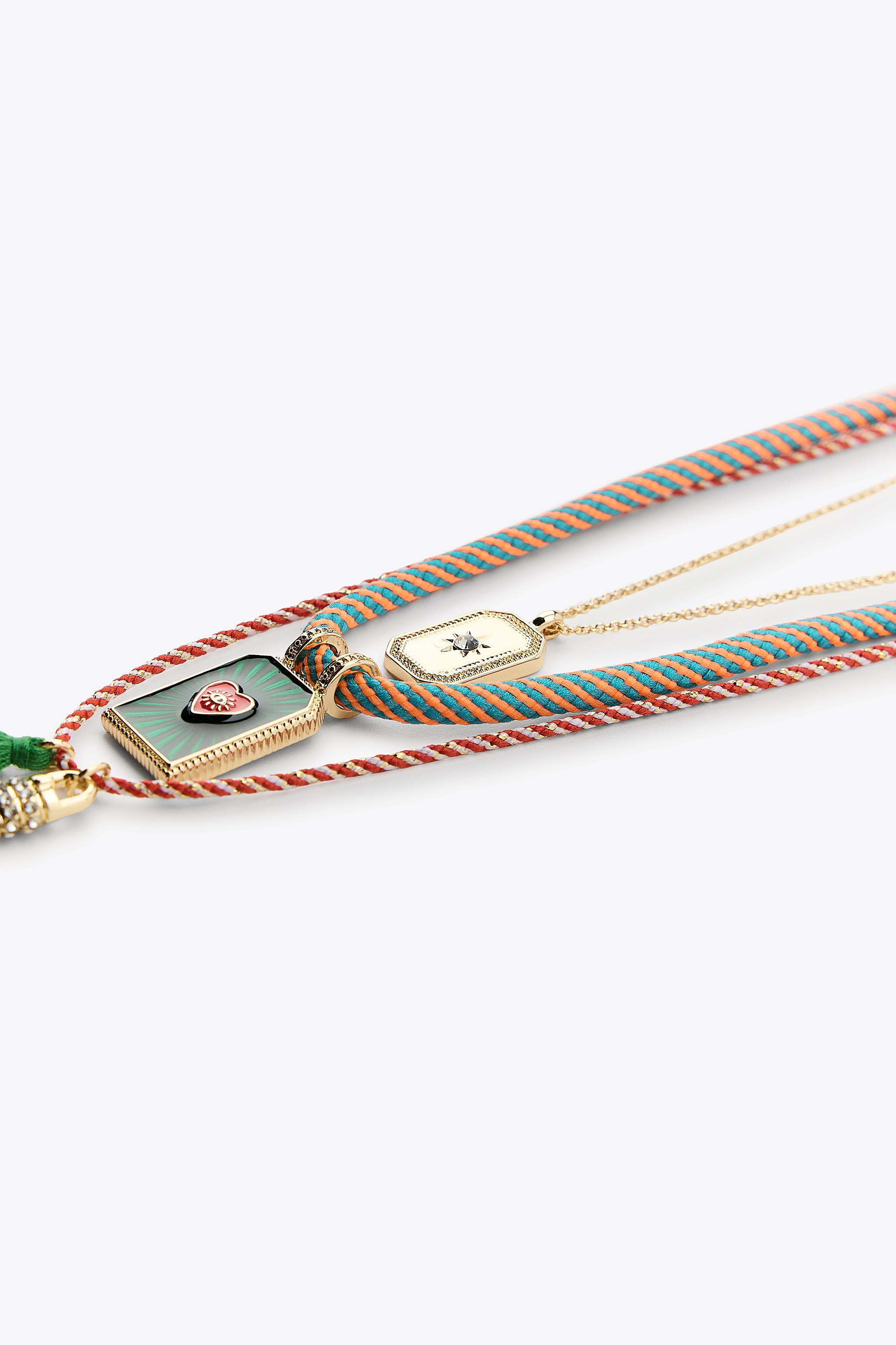 3-PACK OF CORD AND MEDALLION NECKLACES | Zara US