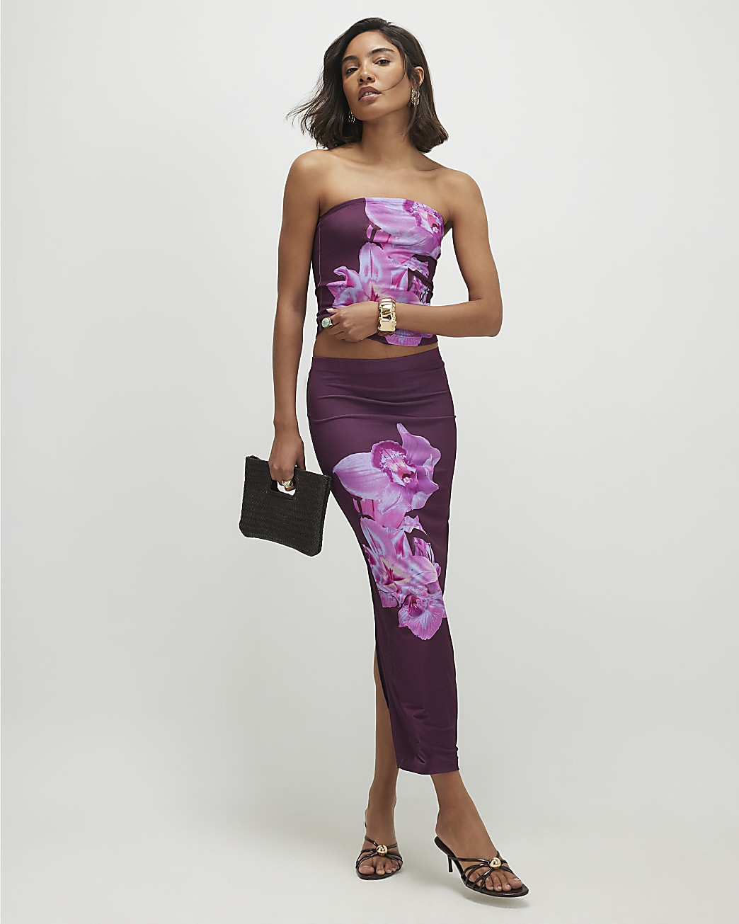 Purple Floral Maxi Skirt | River Island UK & IE