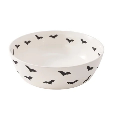 Way To Celebrate Halloween Bat White Ceramic Serving Bowl | Walmart (US)