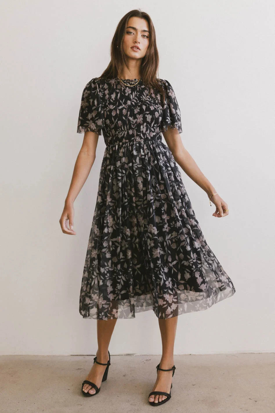 Sofia Midi Dress in Black | Böhme US