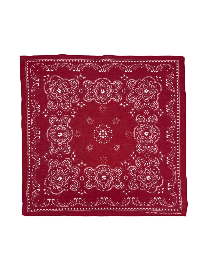 Time and Tru Women's Western Star Bandana, Red Light, One Size Fits Most | Walmart (US)