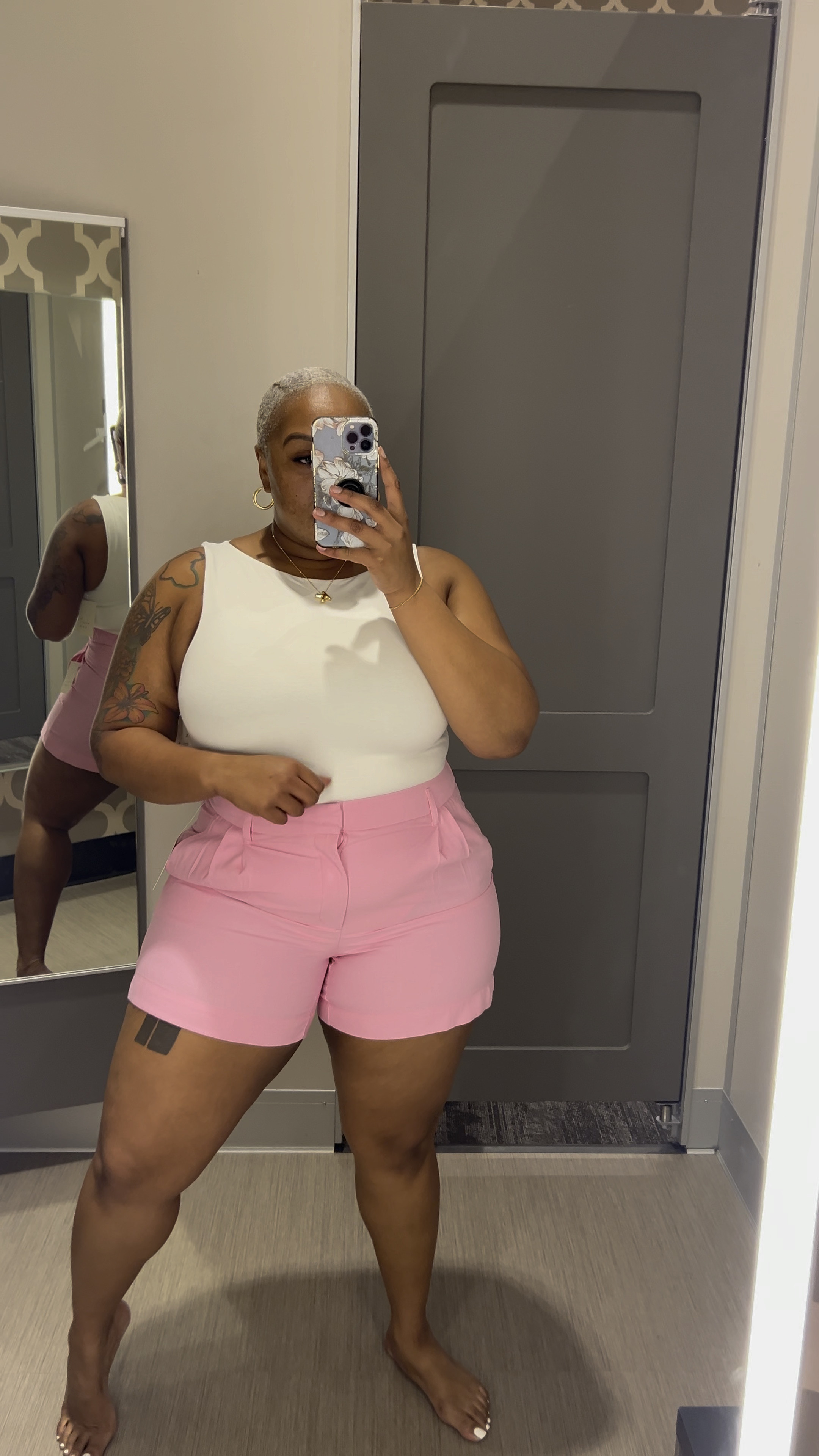Target Style | Plus Size Outfit | Pink Shorts | Women's High-Rise Pleated Front Shorts - A New Day | Size 17 

#LTKVideo #LTKplussize #LTKstyletip