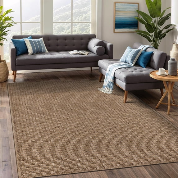 Beverly Rug Easy Jute Outdoor Indoor Non Shedding Easy-Cleaning Rug Natural 8x10 | Walmart (US)
