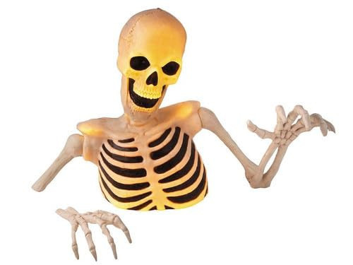 Light-Up Ground Breaking Skeleton, Halloween Outdoor Indoor Decoration, Durable Plastic, 89 Inch Length, Illuminated Graveyard Theme | Amazon (US)