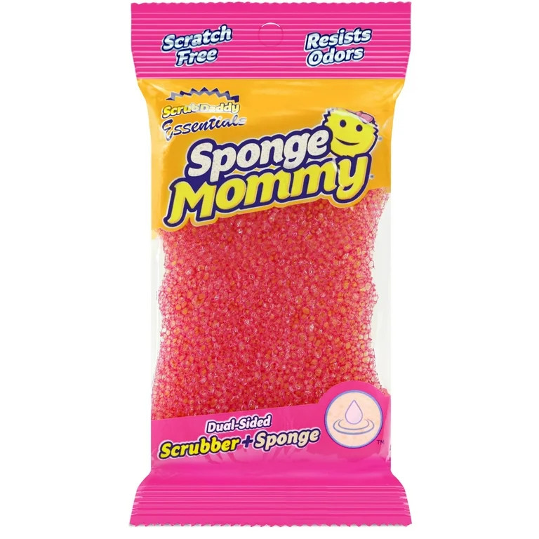 Scrub Daddy Essentials Cleaning Sponge Mommy, Scrubbing Pad, Pink, 1 Count | Walmart (US)