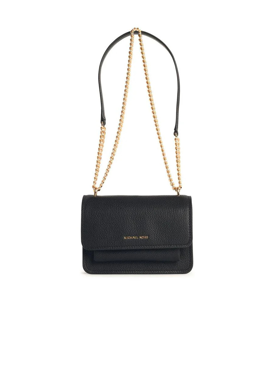 Michael Kors 'Claire' Black Leather Crossbody Bag | Baltini