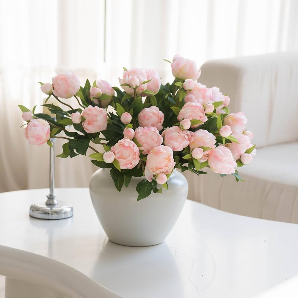 10PCS Artificial Peony Flower, Fake Peony Hydrangea Bouquet Silk Flowers with Stems for Wedding,P... | Amazon (CA)