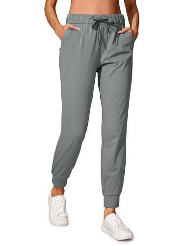 CRZ YOGA 4-Way Stretch Workout Joggers for Women 28" - Casual Travel Pants Lounge Athletic Joggers with Pockets Frost Grey Medium | Amazon (US)