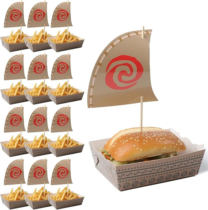 Hawaii Luau Theme Party Decorations Set, Disposable Paper Food Serving Tray Boats Tray for Conces... | Amazon (US)