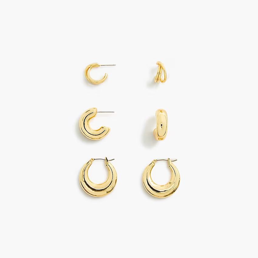 Hoop earrings set-of three | J.Crew Factory