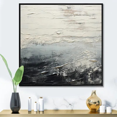 Black and White Paint River - Print on Canvas | Wayfair North America