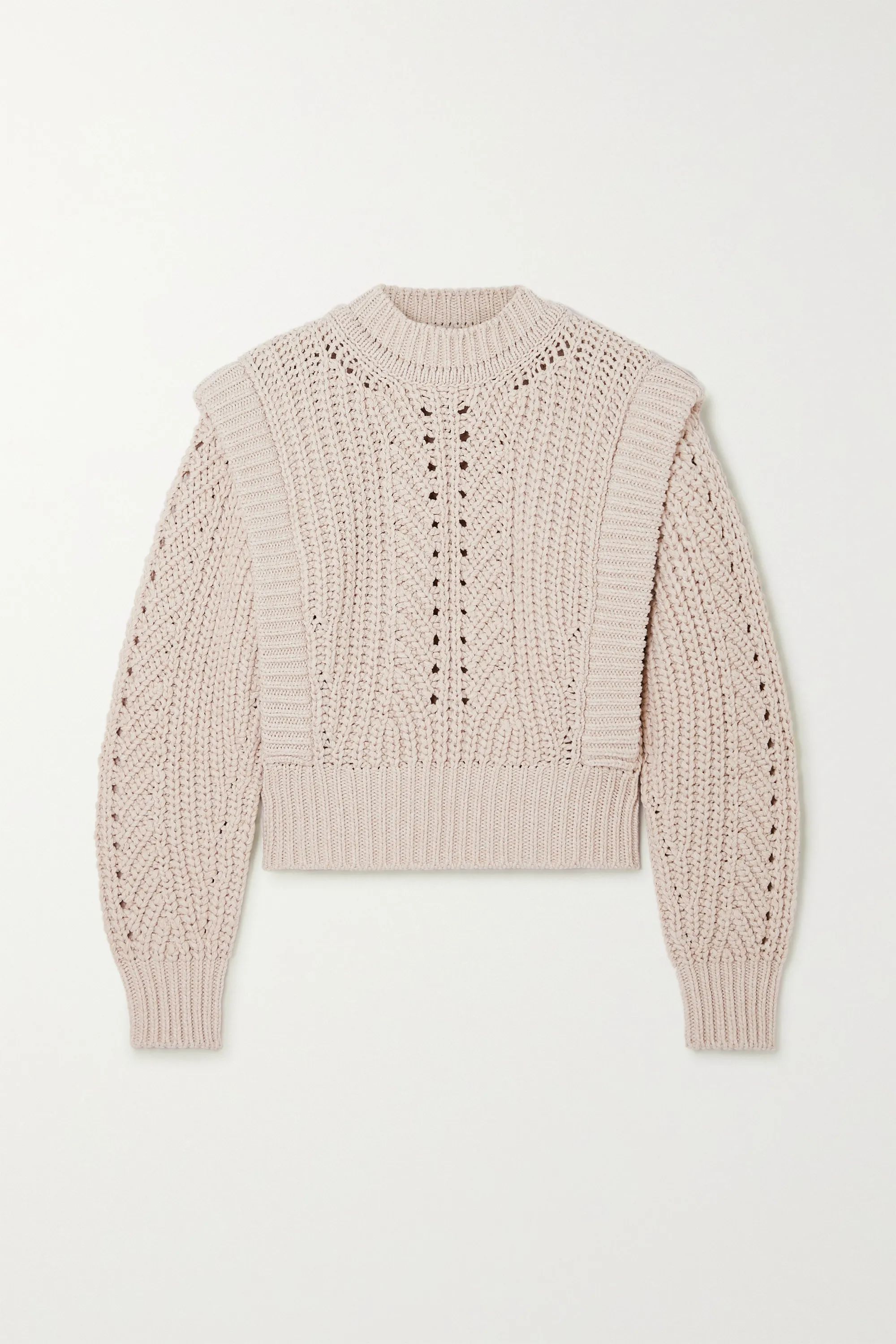 Prune ribbed pointelle-knit sweater | NET-A-PORTER (US)