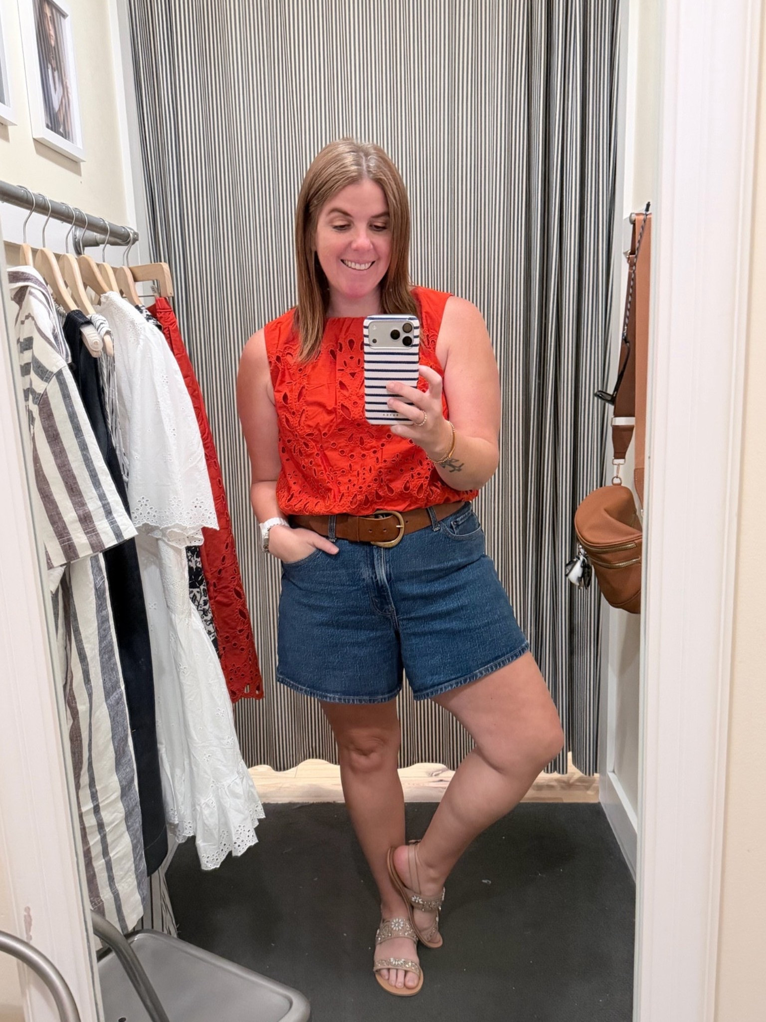 LTK x Madewell Sale! 

This is a bonus look with the red top (from the set) paired with denim shorts! Both run TTS and are 20% off during the sale!

#LTKxMadewell #LTKSaleAlert #LTKMidsize