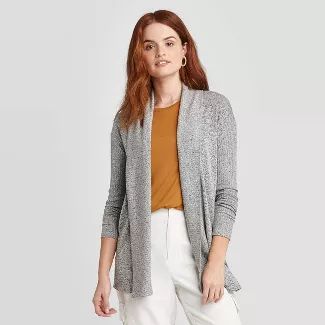 Women's Long Sleeve Open-Front Rib Cardigan - A New Day™ | Target