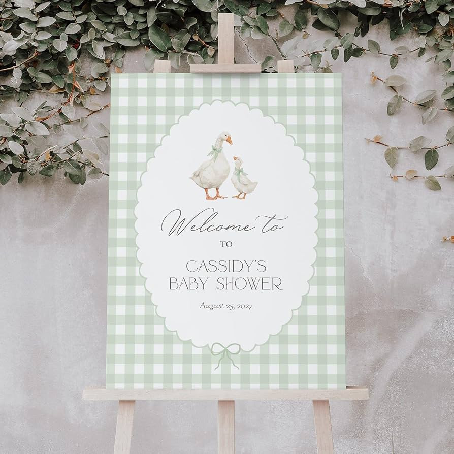 Silly Goose Baby Shower Welcome Sign, Cute Goose Shower Welcome Sign, 12" x 18" (Small), 27" (Med... | Amazon (US)