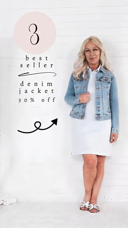 3️⃣ Best Seller: Denim Jacket. This weeks third bestest seller is on sale for 30% off!

Summer outfit, over 40, over 50, over 60, casual outfit 

#LTKSaleAlert #LTKVideo #LTKOver40