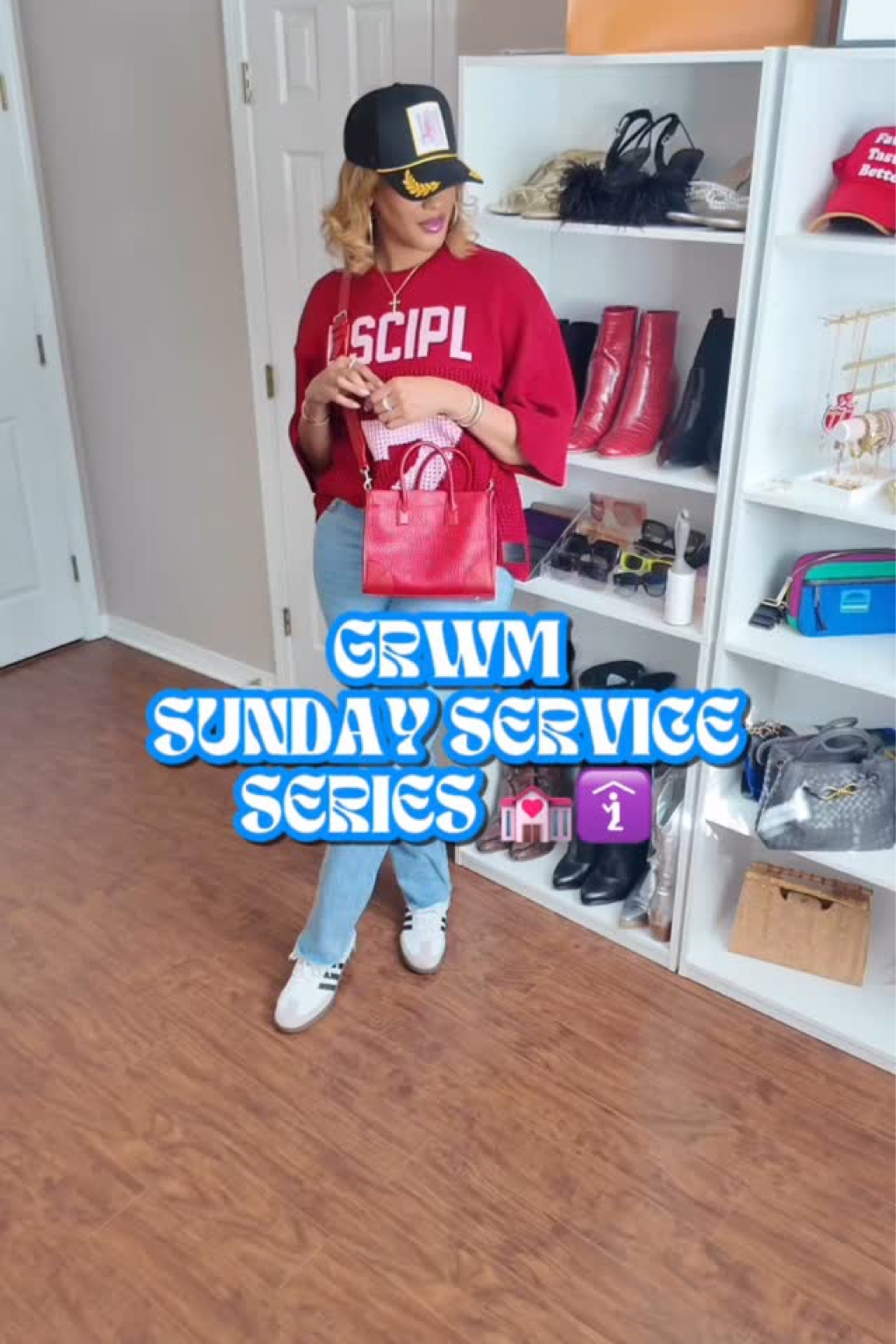 I am obsessed with my sweater from @reyna.signature it’s the perfect piece for a casual church look!! 

I decided to wear my @mcmworldwide bag without the strap today.

Do you like it with the strap or without?

#vloggingeverydayto10k #fyp #explorepage✨ #grwmoutfit #sundayservice #churchgirl #blackgirloutfits #casualootd #churchootd #stylewithbritt