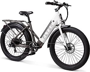 Flyer by Radio Flyer, Midtail Electric Bike, White eBike, 48V 500W Controller, 220 lbs Max Weight... | Amazon (US)