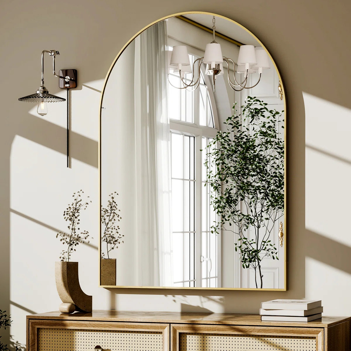 Rasto Aluminum Framed Arched Wall Mounted Bathroom Vanity Mirror | Wayfair North America