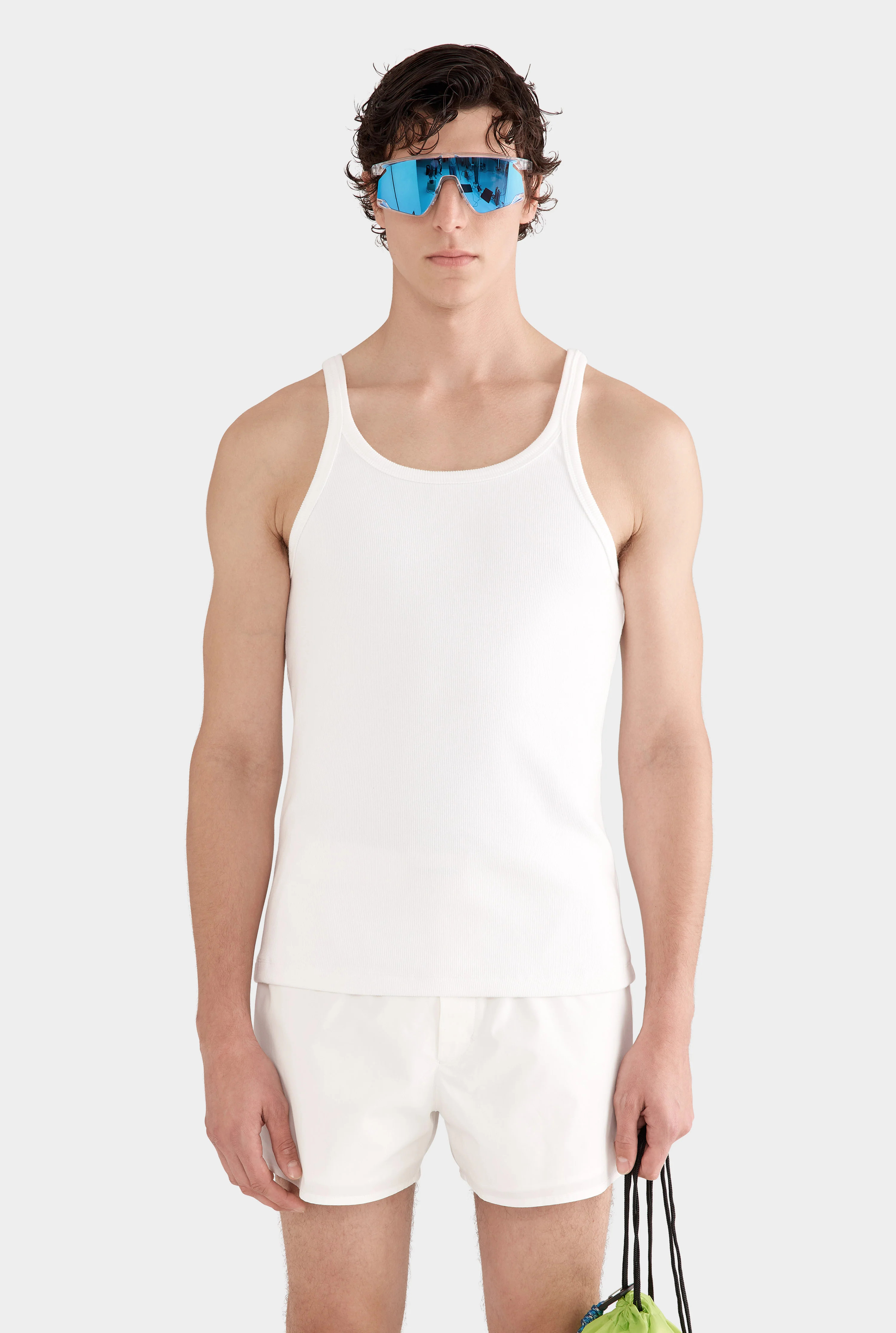 Mens Slim Fit Jersey Rib Tank Off White | Venroy | Venroy AU