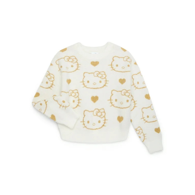 Hello Kitty Girls Metallic Lurex Holiday Sweater, Sizes 4-16 | Walmart (US)