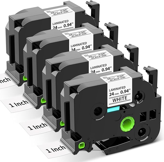 TZ Tape 24mm 0.94 Inch Laminated White TZe-251 Compatible with Brother P-Touch Label Tape 1”for... | Amazon (US)