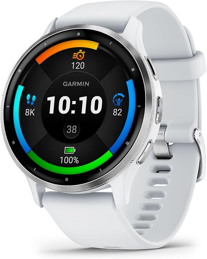 Garmin Venu 3 Silver Stainless Steel Bezel 1.4-Inch AMOLED Touchscreen Display Smart Watch with 4... | Amazon (US)