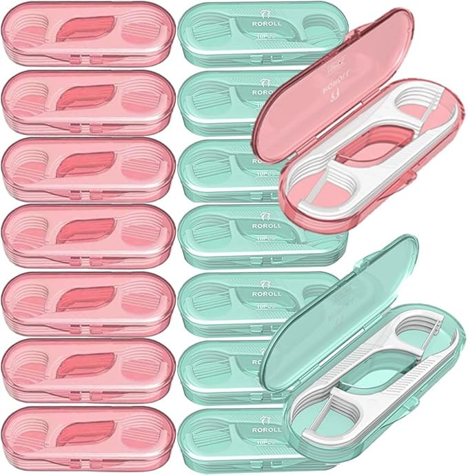 14 Packs Travel Dental Floss Pick Case, Holder, Come with 140pcs Premium QUALIALL Toothpick Floss... | Amazon (US)