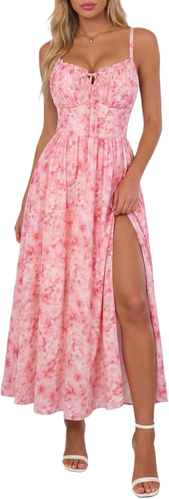Scarlet Darkness Floral Dress for Women 2026 Corset Milkmaid Sundress Wedding Guest Dresses | Amazon (US)