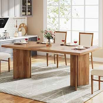 Tribesigns 63-inch Dining Table for 4-6, Farmhouse Kitchen Table with Large Tabletop, Rectangular... | Amazon (US)