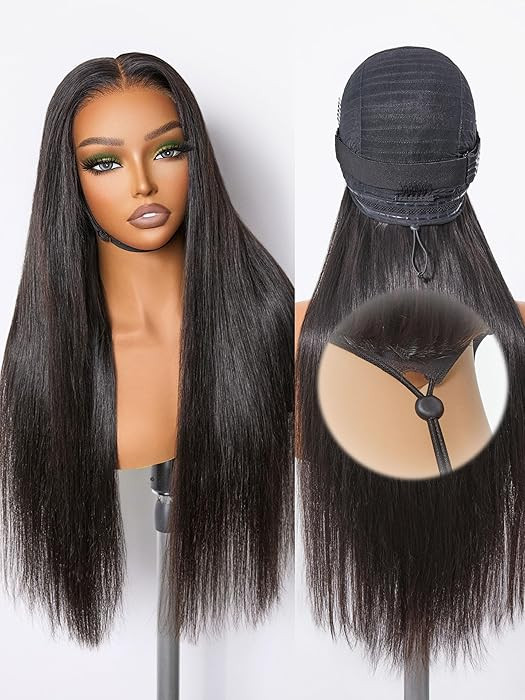 Frodio Drawstring Wigs Glueless Human Hair 6x4 Lace Front Wigs Silky Straight Lace Frontal Wig Pr... | Amazon (US)