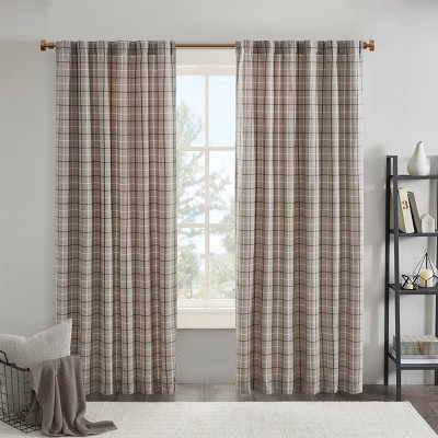 ChicFurnit Curtain Panel Plaid Design Rod Pocket and Back Tab with Fleece Lining for Cozy Space, Multicolored, 95"*50"*0.13" | Target