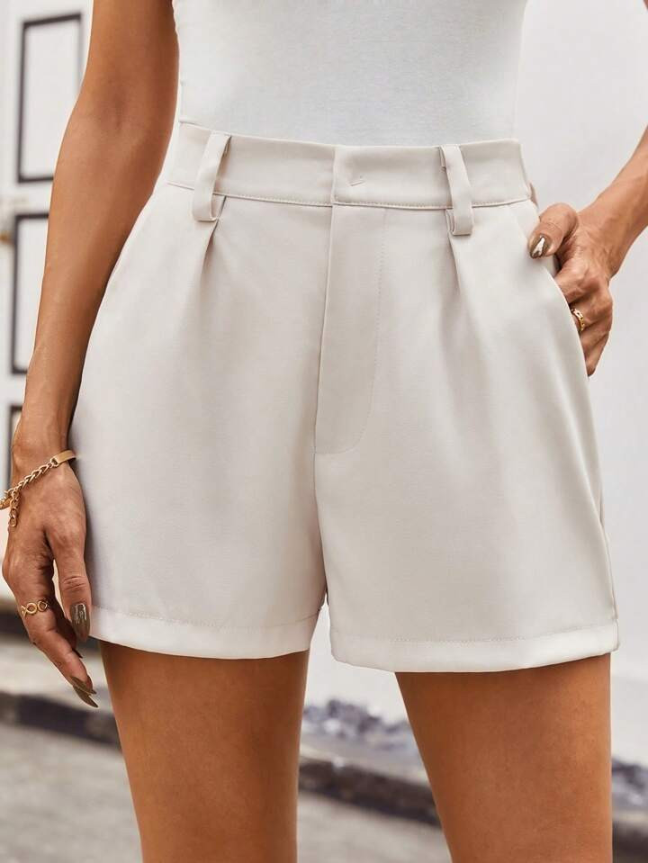 SHEIN Clasi Women's Fashionable Black & White Color Block Shorts With Pockets, Summer Old Money S... | SHEIN