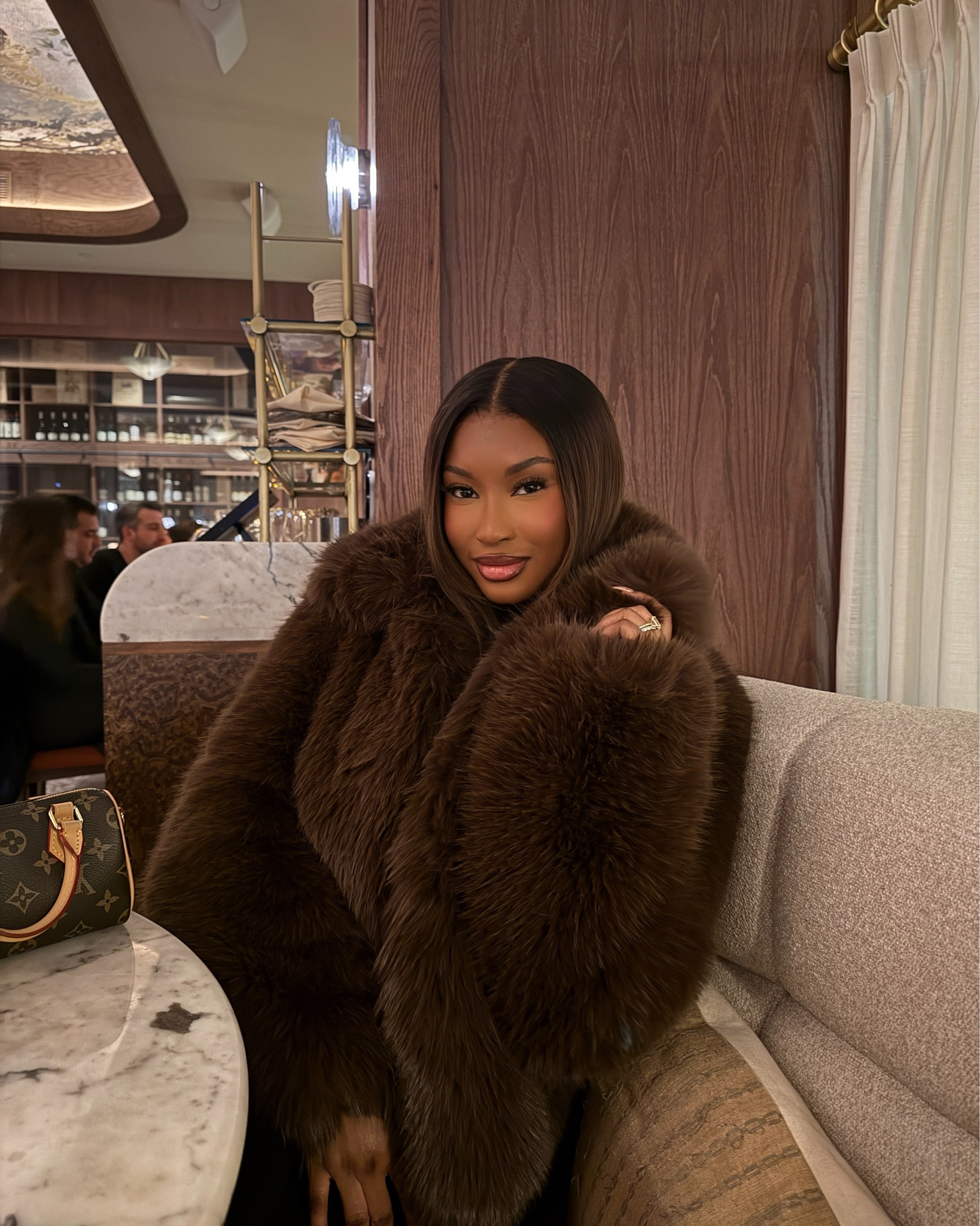 The fluffiest brown fur coat! Styled with a chocolate brown turtle neck top and black jeans

#LTKSeasonal #LTKootd