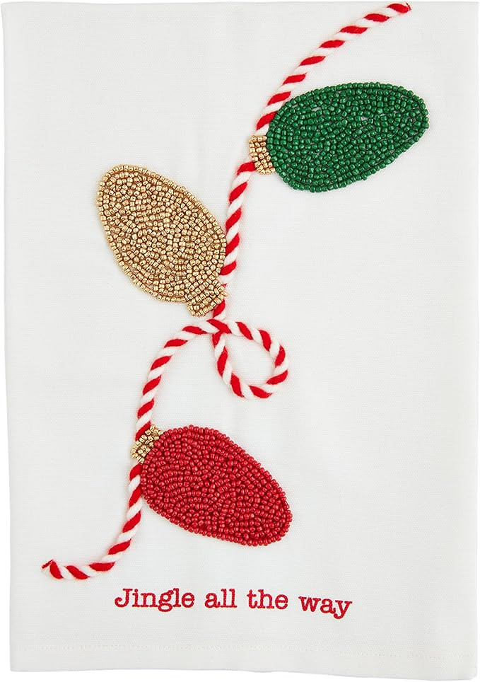 Mud Pie Christmas Bead Towel, Lights, 21" x 14" | Amazon (US)