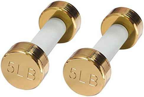Sogawave Golden Hand Weight Dumbbell, Titanium Coated and Non-Slip Grip,5lb,Set of 2 | Amazon (US)