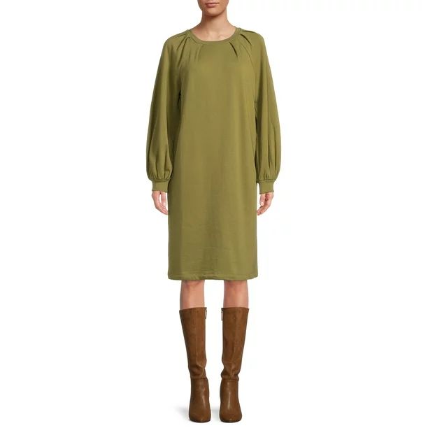 The Get Women's Balloon Sleeve Sweatshirt Dress | Walmart (US)