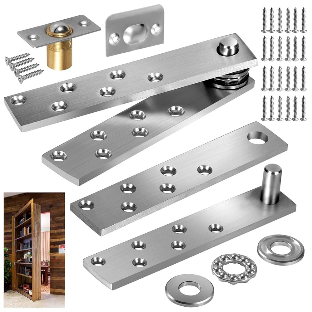 Door Pivot Hinges Heavy Duty for Max 200 Lb,Wood Doors, Hidden Hinge for Wood and Secret,Hidden B... | Amazon (US)