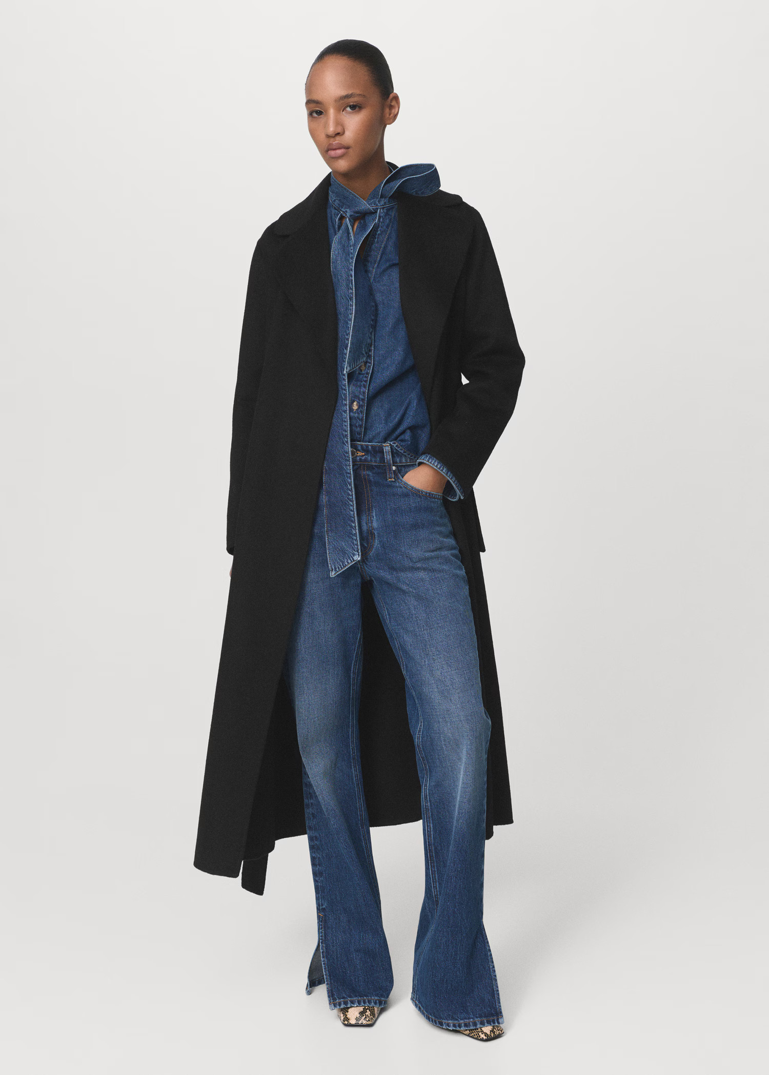 Wool coat with handmade belt - Women | MANGO USA | Mango (US/MX/AU)