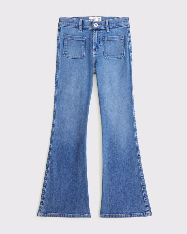 girls high rise flare jeans | girls bottoms | Abercrombie.com | Abercrombie & Fitch (US)